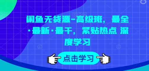 闲鱼无货源-高级班最全最新紧贴热点学习